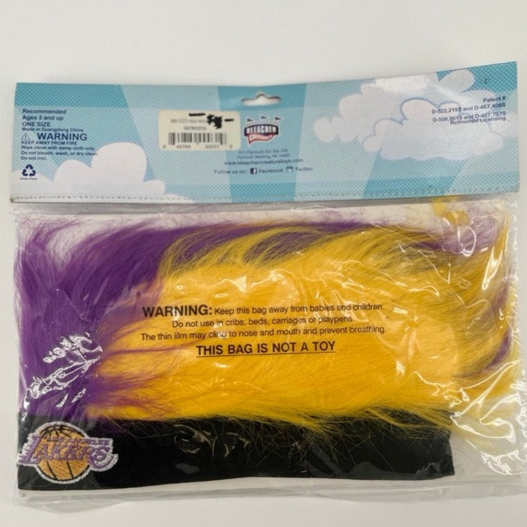 Los Angeles Lakers Fuzz Head Wig NBA Basketball Sports Adult