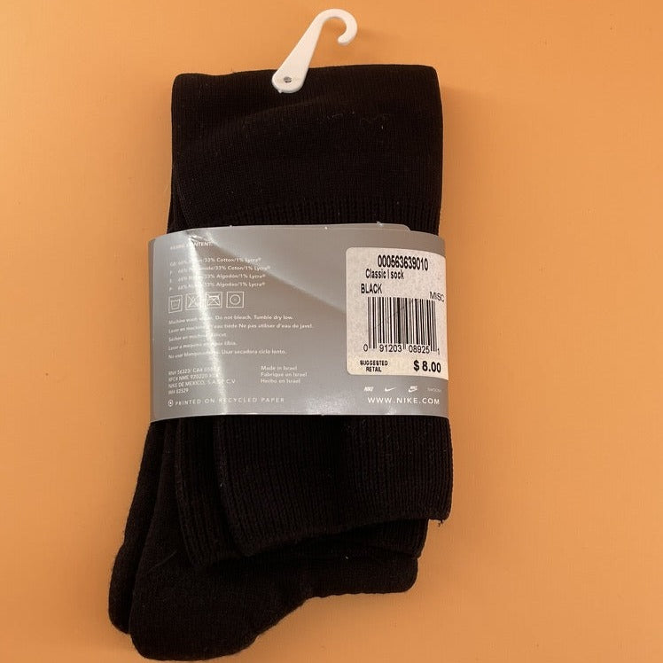 Calcetines de fútbol Nike Classic negros (talla 12C-6Y (8-9))