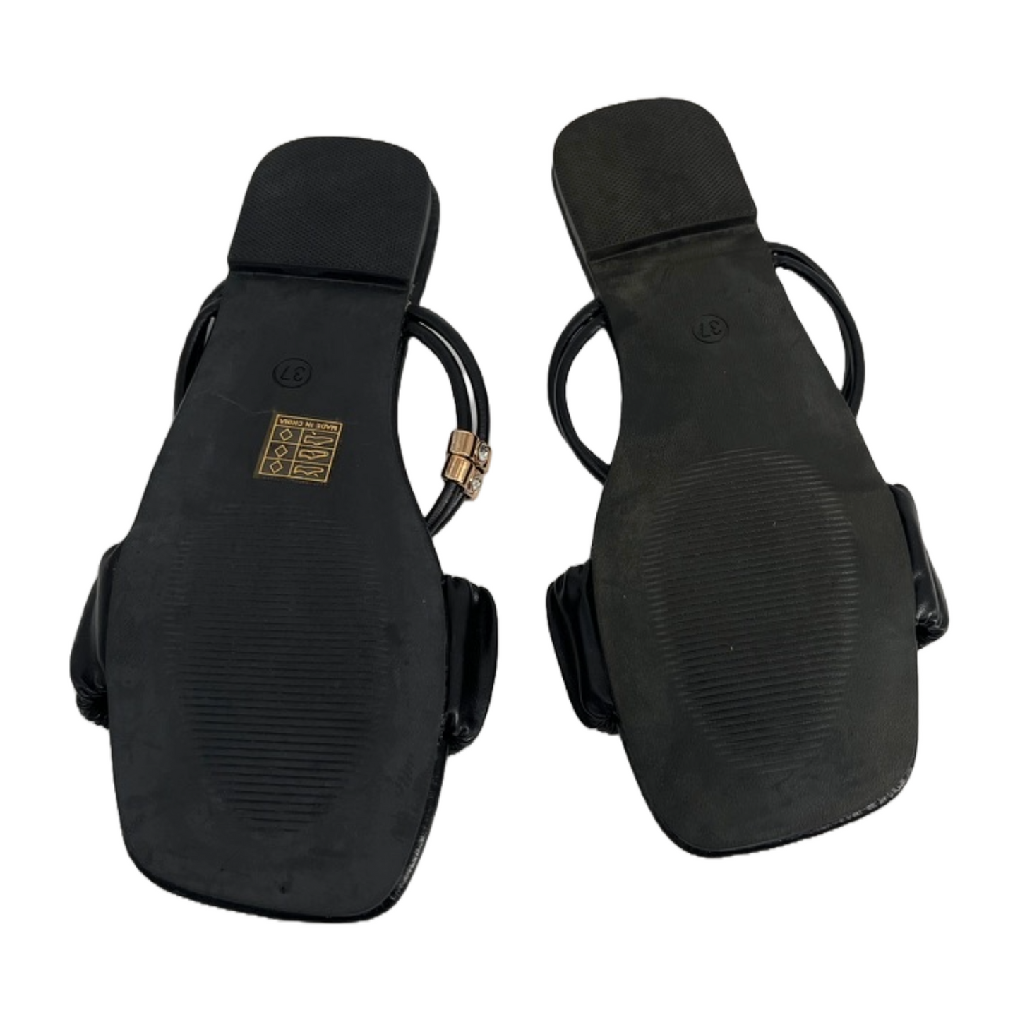 Black Sandals for women with gold ring (Size 37)