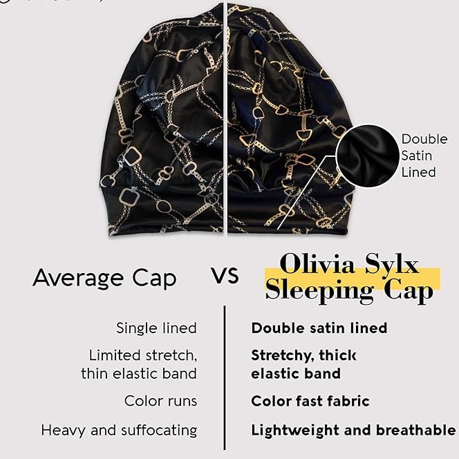 Gorro para dormir de satén y capó para dormir, gorro para dormir con forro de satén, gorro para dormir, envoltura para la cabeza de satén