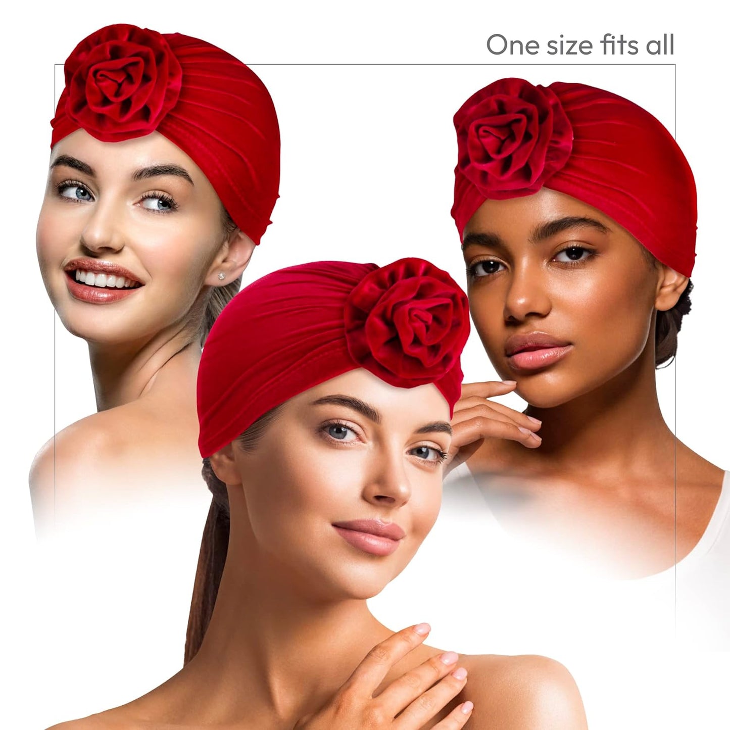 Pañuelo para la cabeza Scar para mujer Turbante Tie Urban Headwrap Rojo