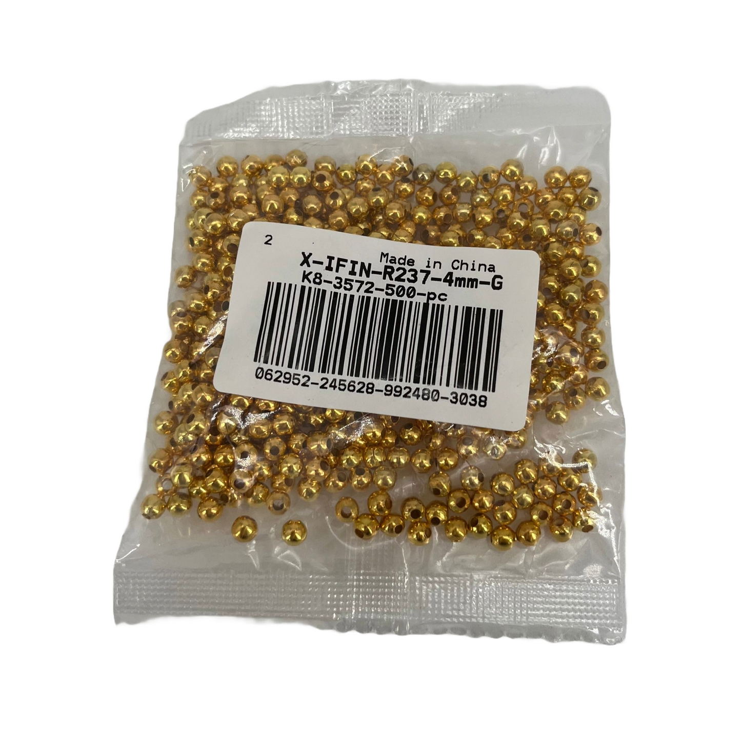 Gold Round Plated Spacer Beads 4mm Brass Beads Metal Round Smooth Spacer Beads Tarnish Resistant Seamless Loose Connector Beads for DIY Bracelet Necklace Earring Jewelry Making Crafting 500 Pcs