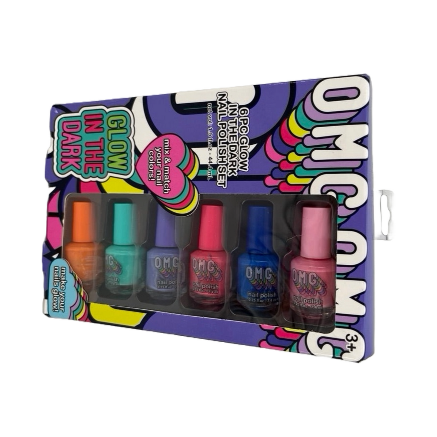 OMG Glow-In-The-Dark Nail Polish Set, 6 Colors | Mix & Match Colors