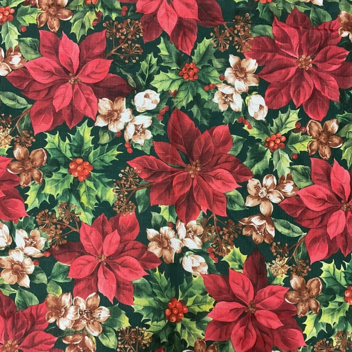 Mantel Navideño Poinsettia Rojo y Verde (101x60)
