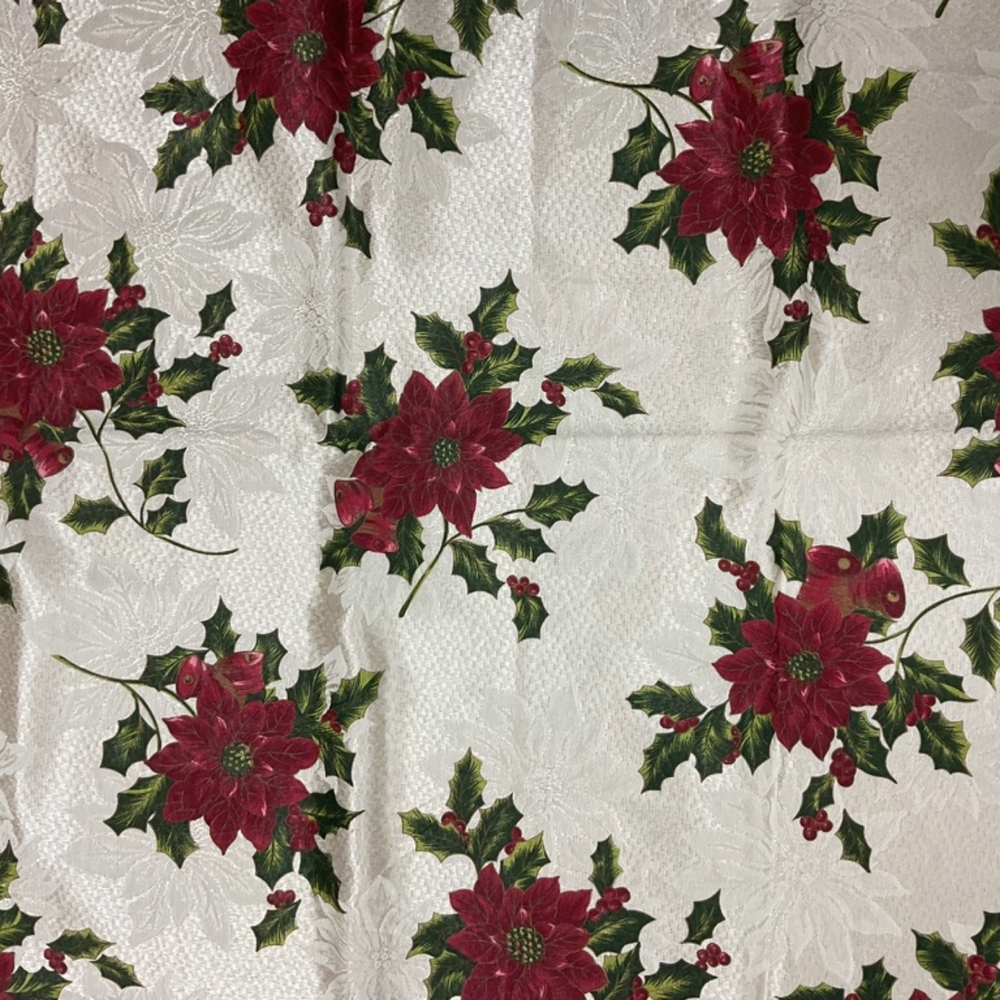 Mantel Navideño Poinsettia Beige (82x60)