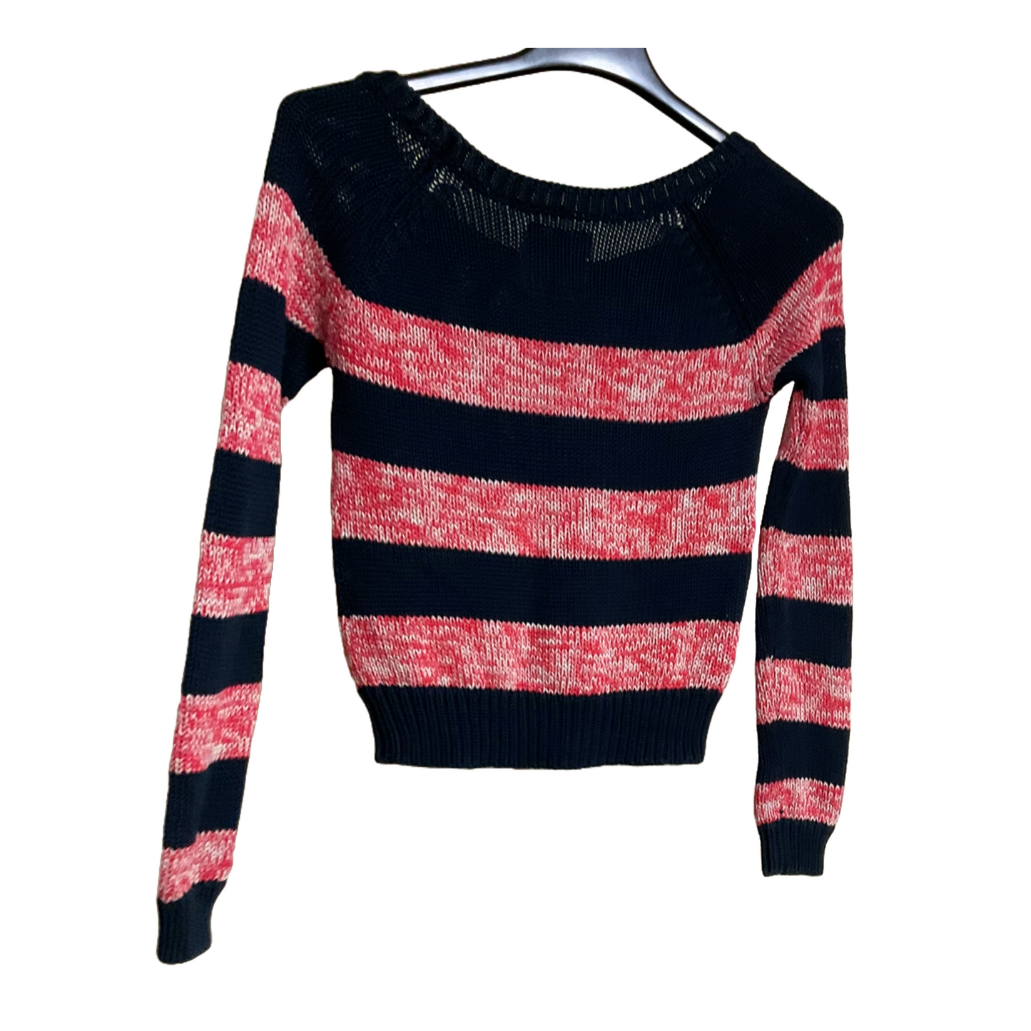 American Eagle Outfitters Blue and Red Women's Sweater (Small)