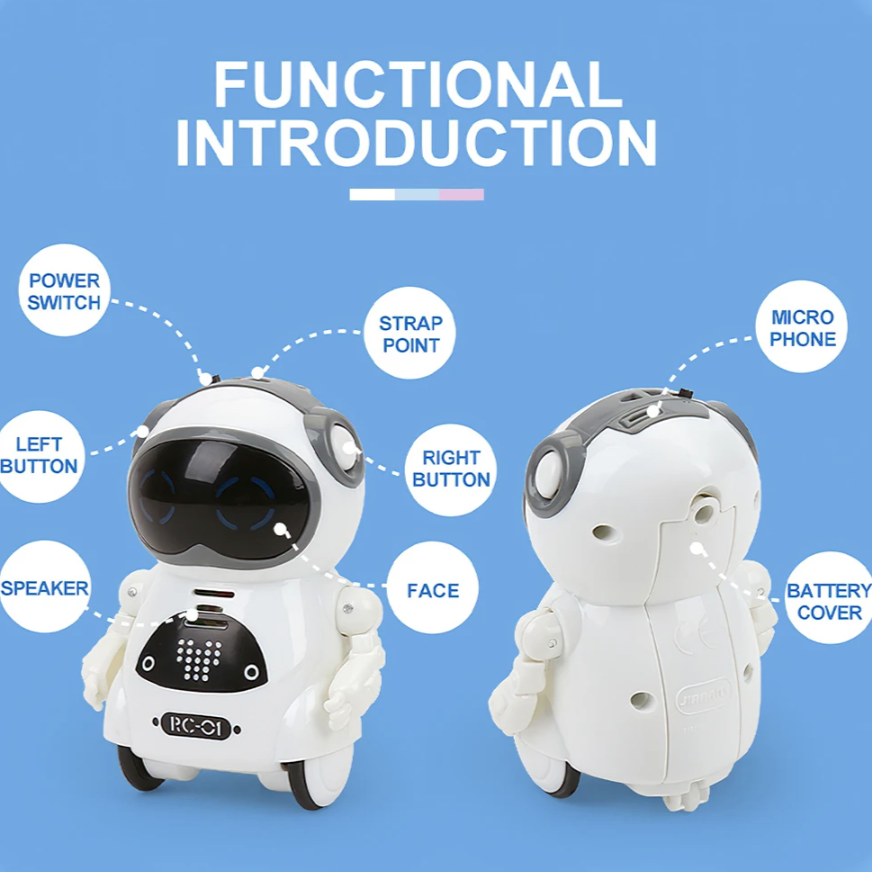 Pocket Robot Talking Interactive Dialogue Voice Recognition Record Singing Dancing Telling Story Mini Robot Toy