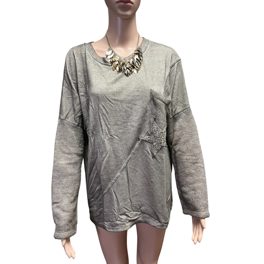 Scandal Beige/Gray Sweater (Size XL)