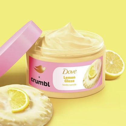 15 oz Container of Dove x Crumbl Lemon Glaze Exfoliating Body Scrub
