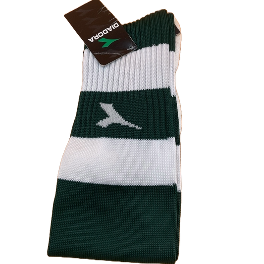 Diadora Primo Soccer Socks Hunter Green and White (Size 7-13)