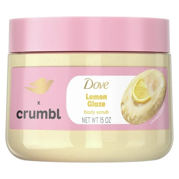 15 oz Container of Dove x Crumbl Lemon Glaze Exfoliating Body Scrub