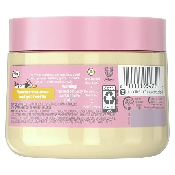 15 oz Container of Dove x Crumbl Lemon Glaze Exfoliating Body Scrub