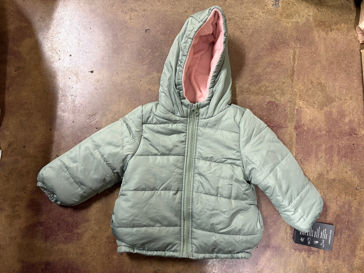London Fog jacket toddler green and pink for toddler girl Size 2 T