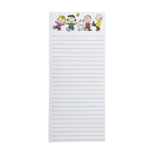Bloc de notas magnético Graphique – Lista de compras y comestibles de Peanuts Gang – Divertida lista de tareas decorativas – Regalo perfecto para inauguración de la casa – 100 hojas arrancables (4 x 9,25 x 0,5 pulgadas)