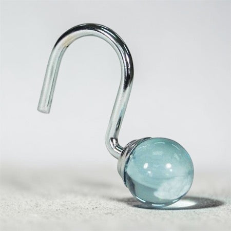 Lacuna Collection Metal Aqua Shower Hooks set of 12 for Restroom